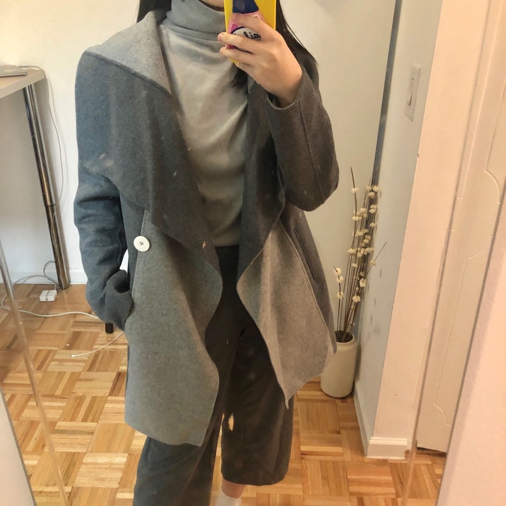 Muti color grey wool coat DVF